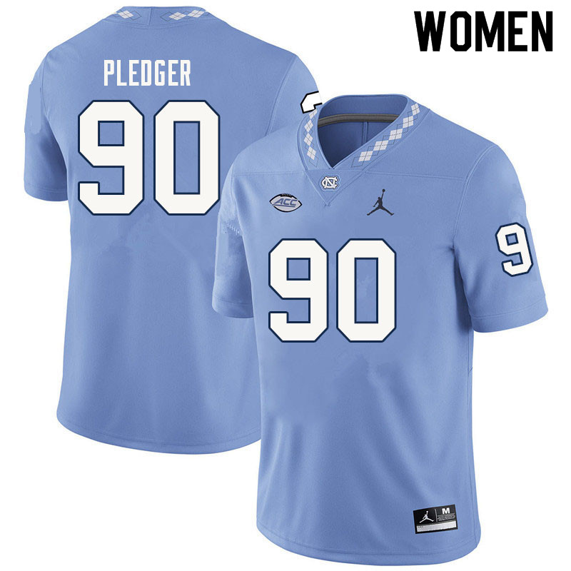 Women #90 Todd Pledger North Carolina Tar Heels College Football Jerseys Sale-Carolina Blue
